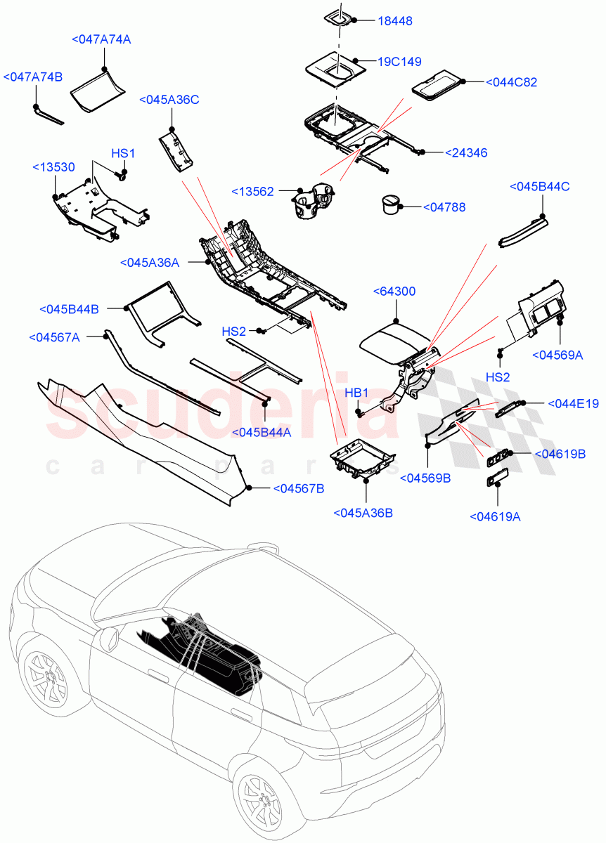 Console - Floor(External Components)(Changsu (China))((V)TOMG575834) of Land Rover Land Rover Range Rover Evoque (2019+) [2.0 Turbo Diesel AJ21D4]