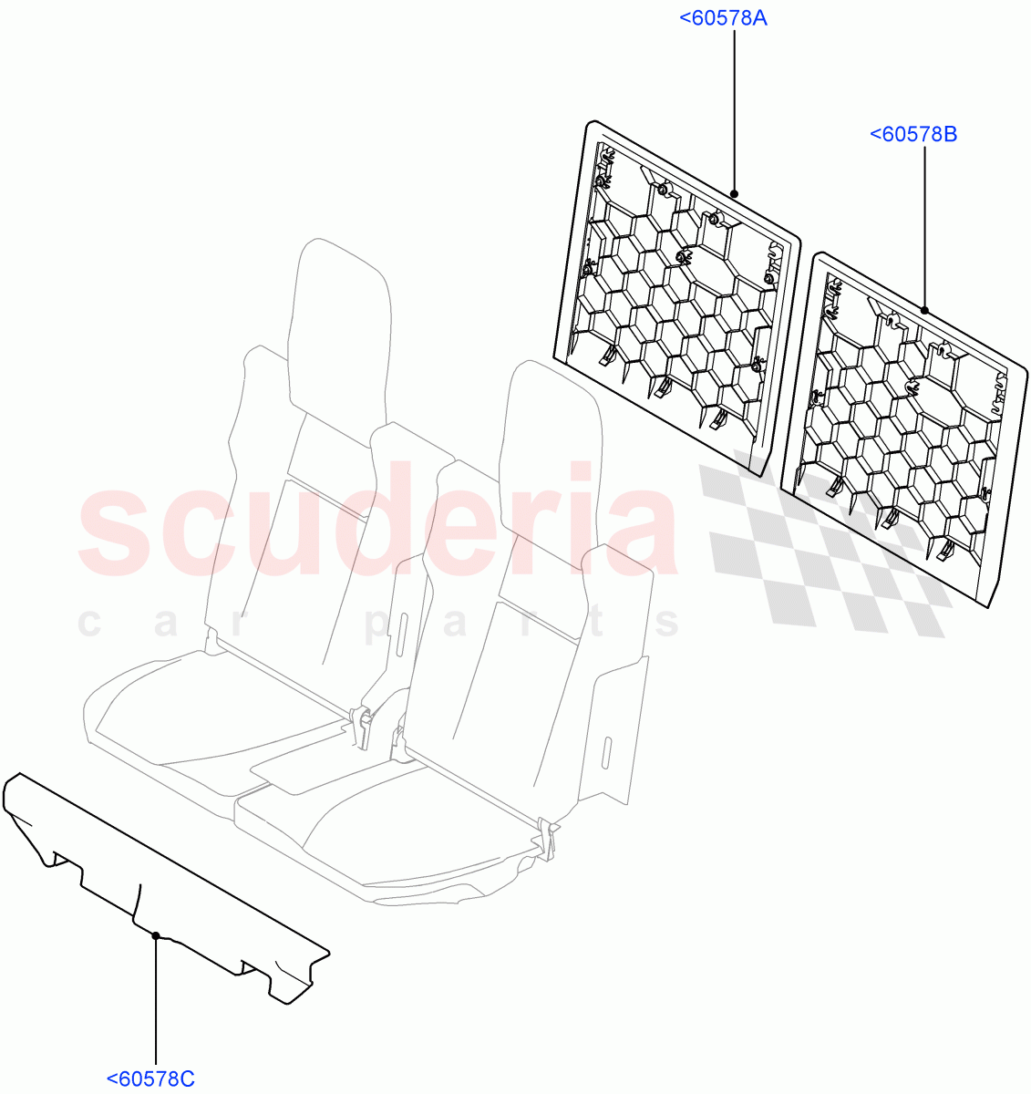 Rear Seat Back(Row 3)(With 7 Seat Configuration) of Land Rover Land Rover Range Rover Sport (2014+) [2.0 Turbo Diesel]