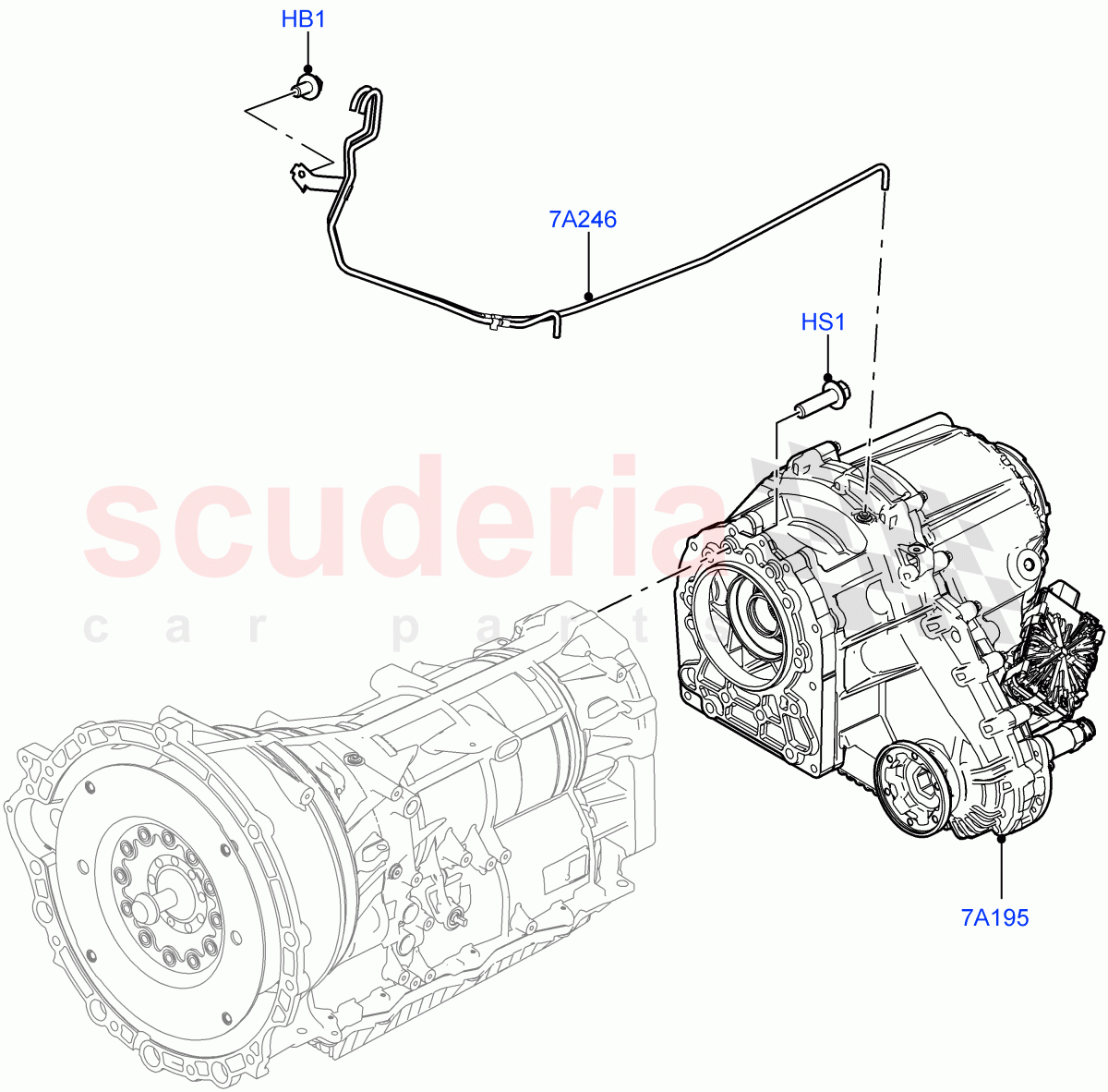 Transfer Drive Case (Nitra Plant Build) (2.0L I4 High DOHC AJ200 Petrol, With 2 Spd Trans Case With Ctl Trac, 3.0L AJ20P6 Petrol High, 2.0L AJ200P Hi PHEV, 2.0L I4 DSL HIGH DOHC AJ200, 5.0 Petrol AJ133 DOHC CDA) of Land Rover Land Rover Defender (2020+) [2.0 Turbo Diesel]