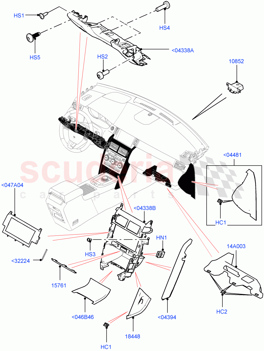 Instrument Panel (External, Lower) (Changsu (China)) ((V) FROMFG000001, (V) TOKG446856) of Land Rover Land Rover Discovery Sport (2015+) [2.0 Turbo Petrol AJ200P]