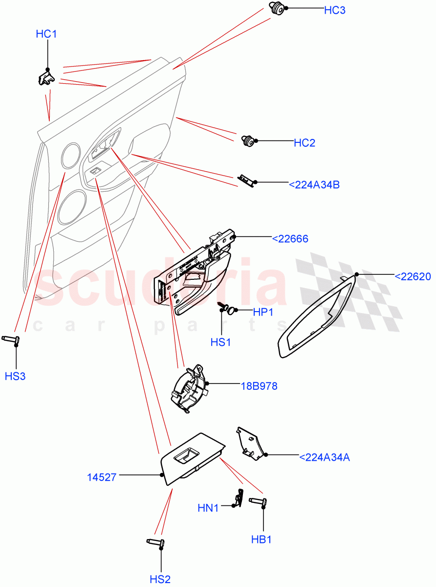 Rear Door Trim Installation (5 Door, Halewood (UK)) of Land Rover Land Rover Range Rover Evoque (2012-2018) [2.0 Turbo Petrol GTDI]