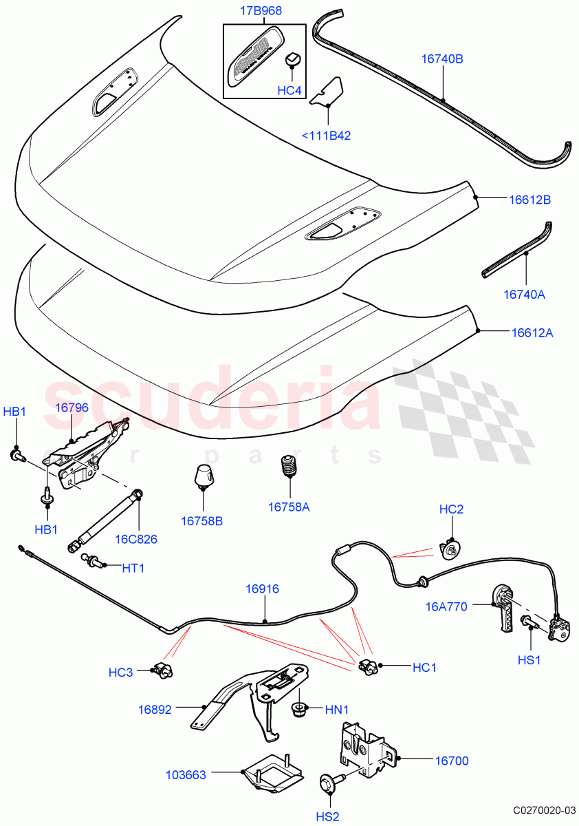 Hood And Related Parts (Changsu (China)) ((V) FROMEG000001) of Land Rover Land Rover Range Rover Evoque (2012-2018) [2.0 Turbo Petrol AJ200P]