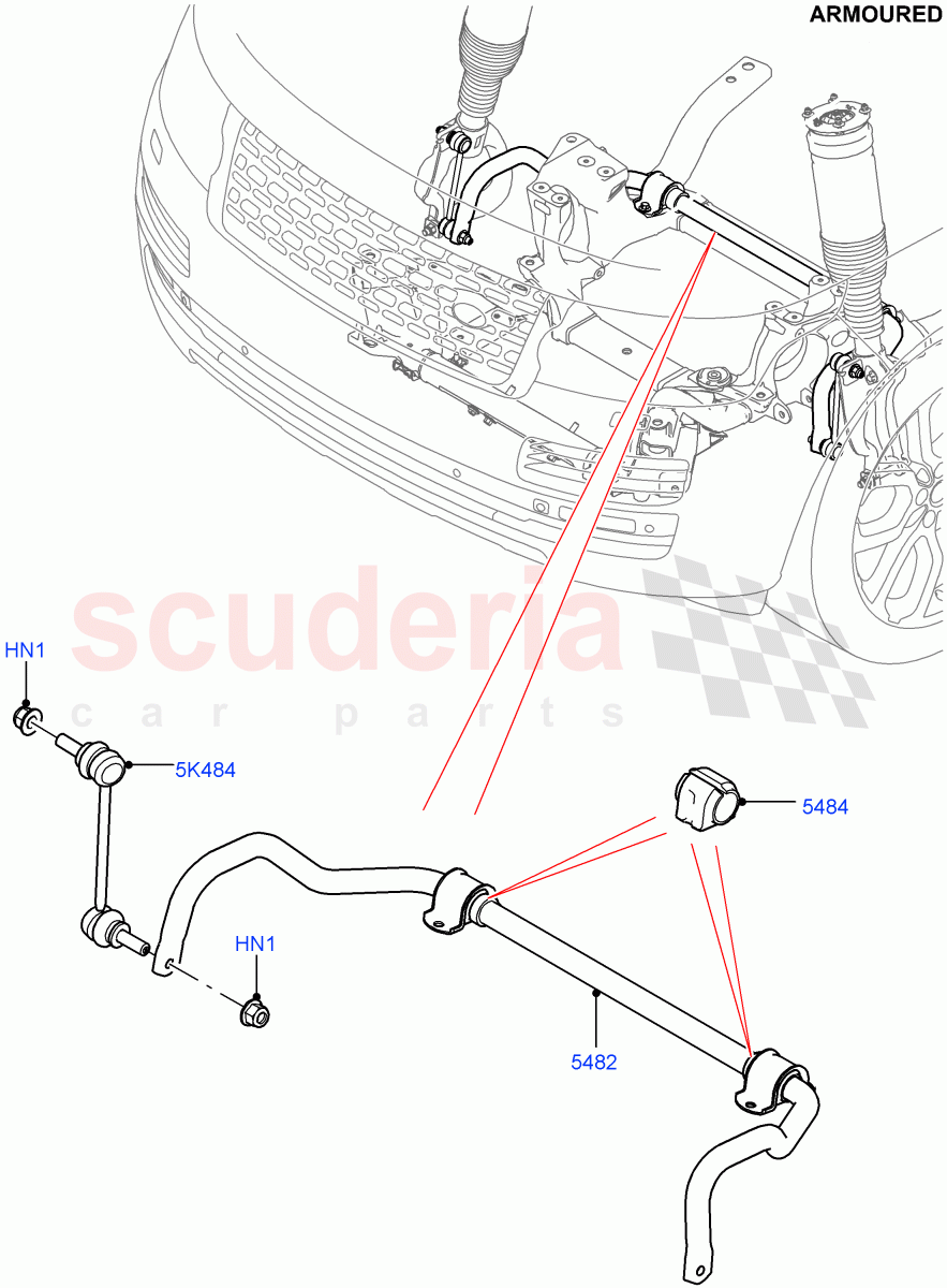 Front Cross Member & Stabilizer Bar (Armoured) ((V) FROMEA000001) of Land Rover Land Rover Range Rover (2012-2021) [4.4 DOHC Diesel V8 DITC]