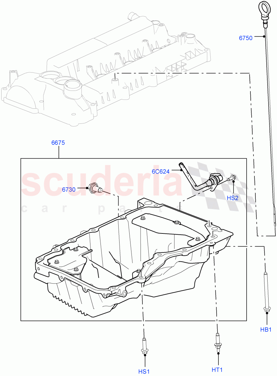 Oil Pan/Oil Level Indicator (2.0L 16V TIVCT T/C 240PS Petrol) of Land Rover Land Rover Range Rover Sport (2014+) [2.0 Turbo Petrol GTDI]