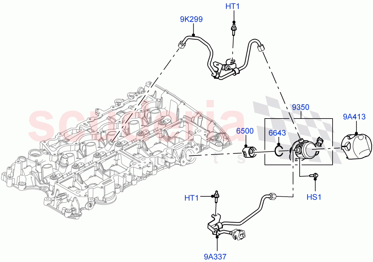 Fuel Injection Pump-Engine Mounted (3.0L AJ20P6 Petrol High, 3.0L AJ20P6 Petrol PHEV) of Land Rover Land Rover Range Rover (2022+) [3.0 I6 Turbo Petrol AJ20P6]