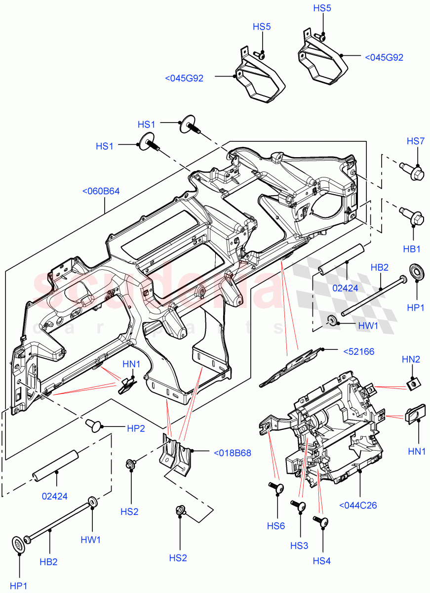 Instrument Panel (Upper, Internal Components) (Halewood (UK), Head Up Display) ((V) FROMFH000001) of Land Rover Land Rover Range Rover Evoque (2012-2018) [2.0 Turbo Petrol GTDI]
