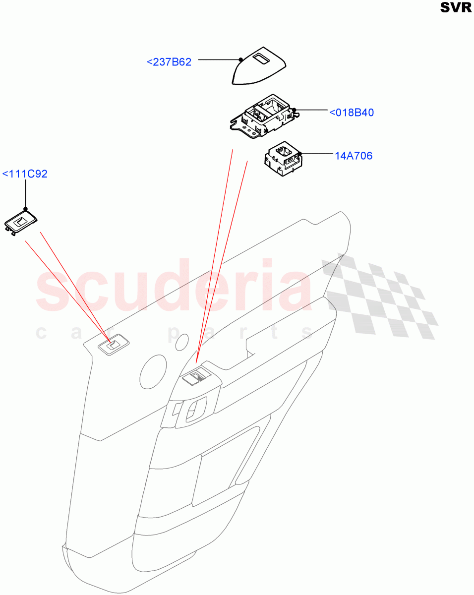 Rear Door Trim Installation(SVR Version,SVR)((V)FROMFA000001) of Land Rover Land Rover Range Rover Sport (2014+) [3.0 DOHC GDI SC V6 Petrol]