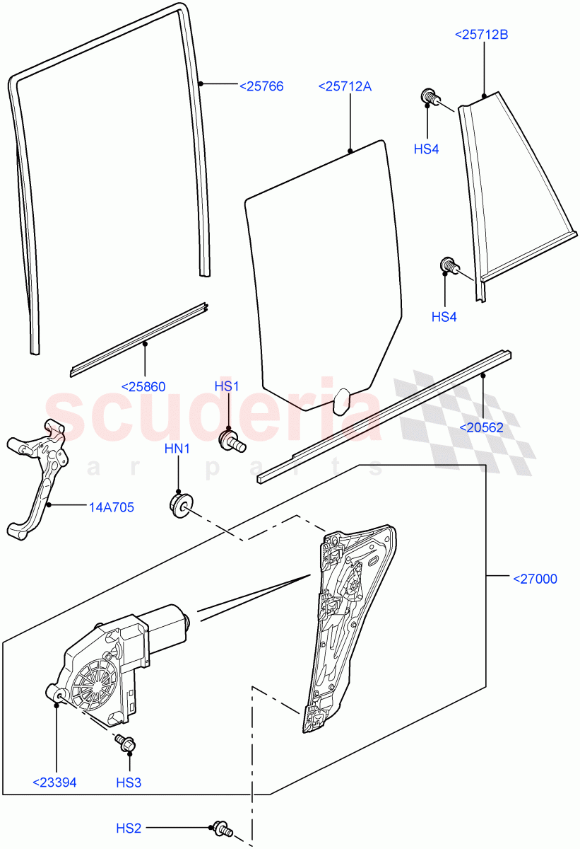 Rear Door Glass And Window Controls ((V) FROMAA000001) of Land Rover Land Rover Range Rover Sport (2010-2013) [5.0 OHC SGDI SC V8 Petrol]