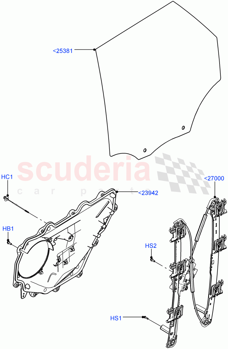 Rear Door Glass And Window Controls(Solihull Plant Build)((V)FROMHA000001) of Land Rover Land Rover Discovery 5 (2017+) [3.0 DOHC GDI SC V6 Petrol]