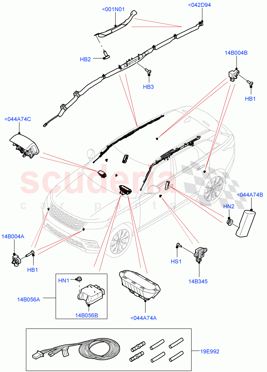 Airbag System(Airbag Modules) of Land Rover Land Rover Range Rover Velar (2017+) [2.0 Turbo Diesel AJ21D4]