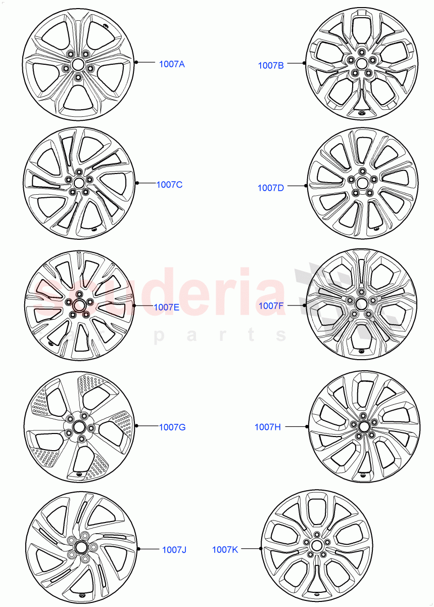 Wheels (Changsu (China)) ((V) FROMFG000001) of Land Rover Land Rover Discovery Sport (2015+) [2.2 Single Turbo Diesel]