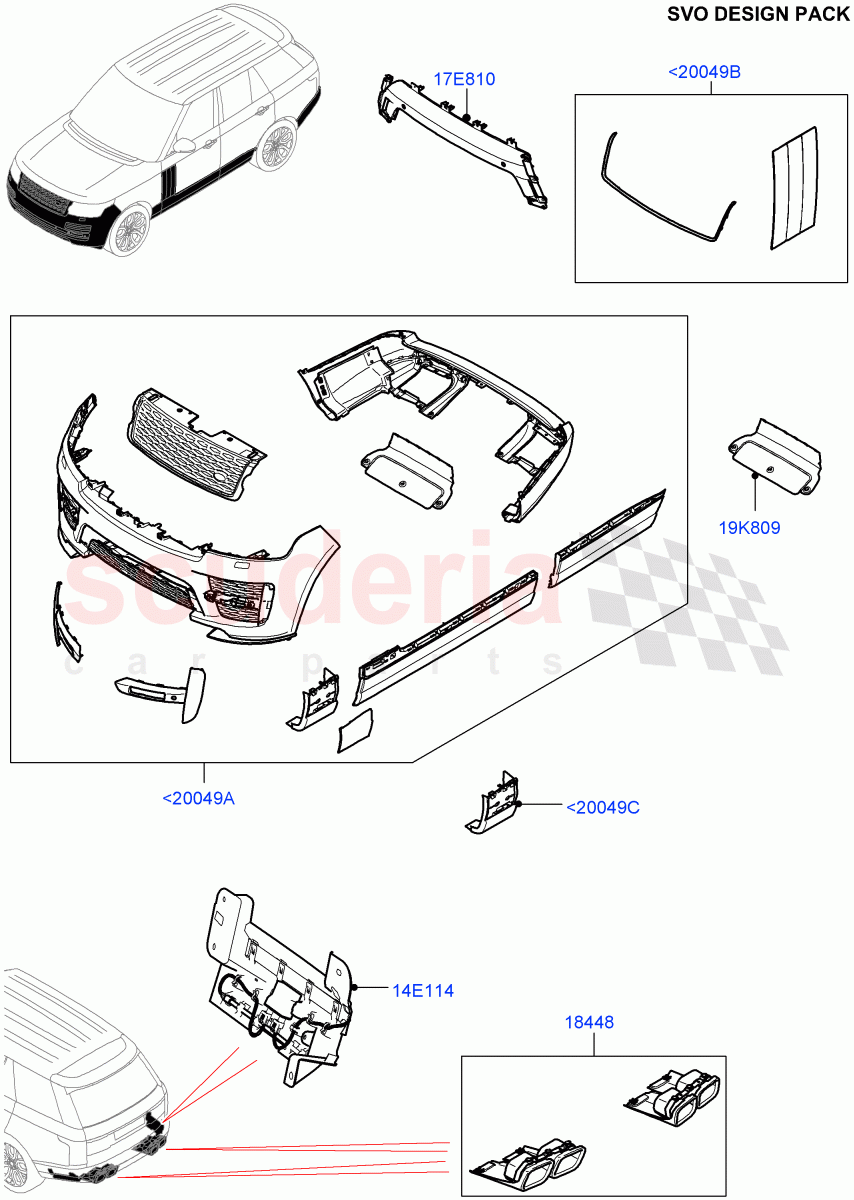 Exterior Body Styling Items(SVO Design Packs Kits)(Standard Wheelbase,Less Electric Engine Battery,With Front Fog Lamps)((V)FROMJA000001) of Land Rover Land Rover Range Rover (2012-2021) [3.0 DOHC GDI SC V6 Petrol]