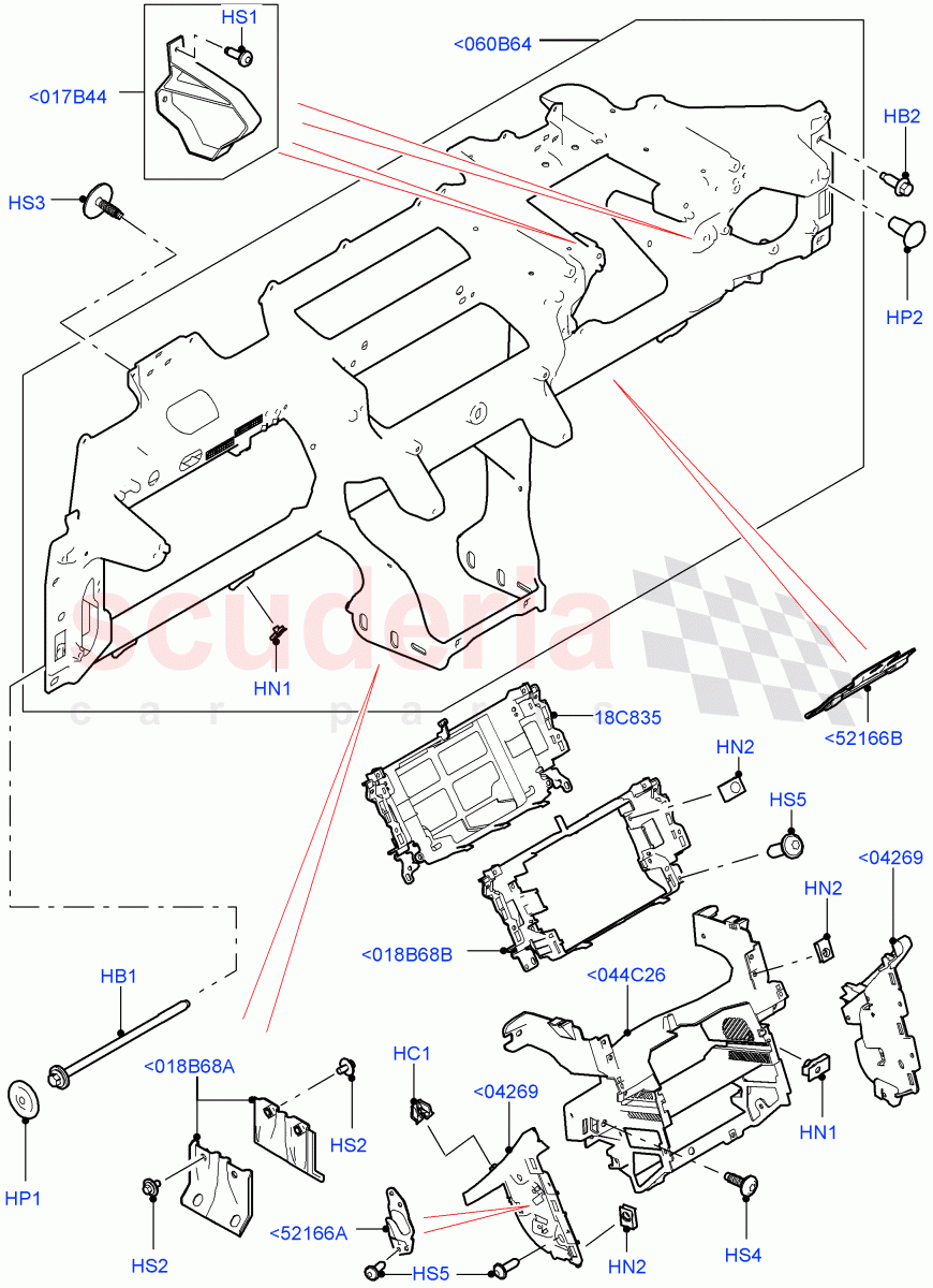 Instrument Panel (Upper, Internal Components) (Halewood (UK)) ((V) TOKH999999) of Land Rover Land Rover Discovery Sport (2015+) [2.0 Turbo Petrol AJ200P]