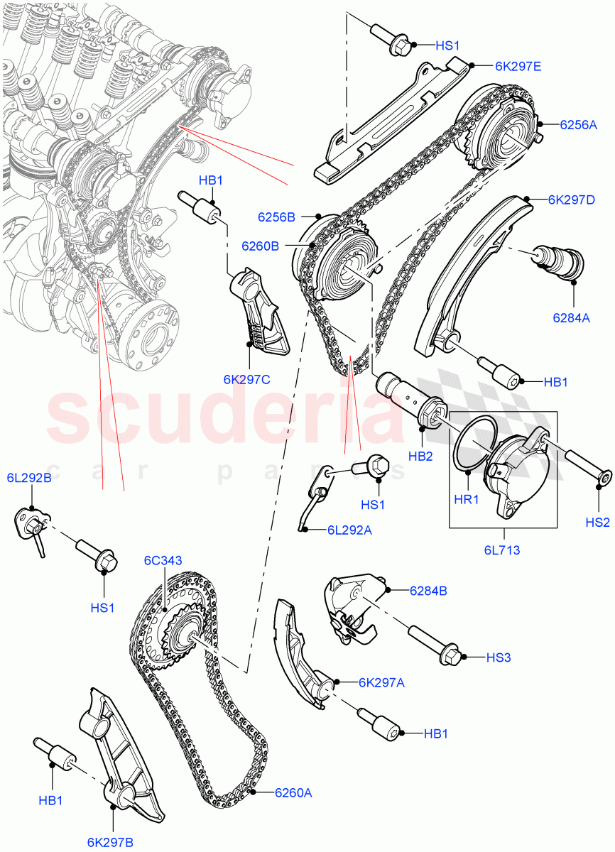 Timing Gear (3.0L AJ20P6 Petrol High, 3.0L AJ20P6 Petrol PHEV) of Land Rover Land Rover Range Rover (2022+) [3.0 I6 Turbo Petrol AJ20P6]