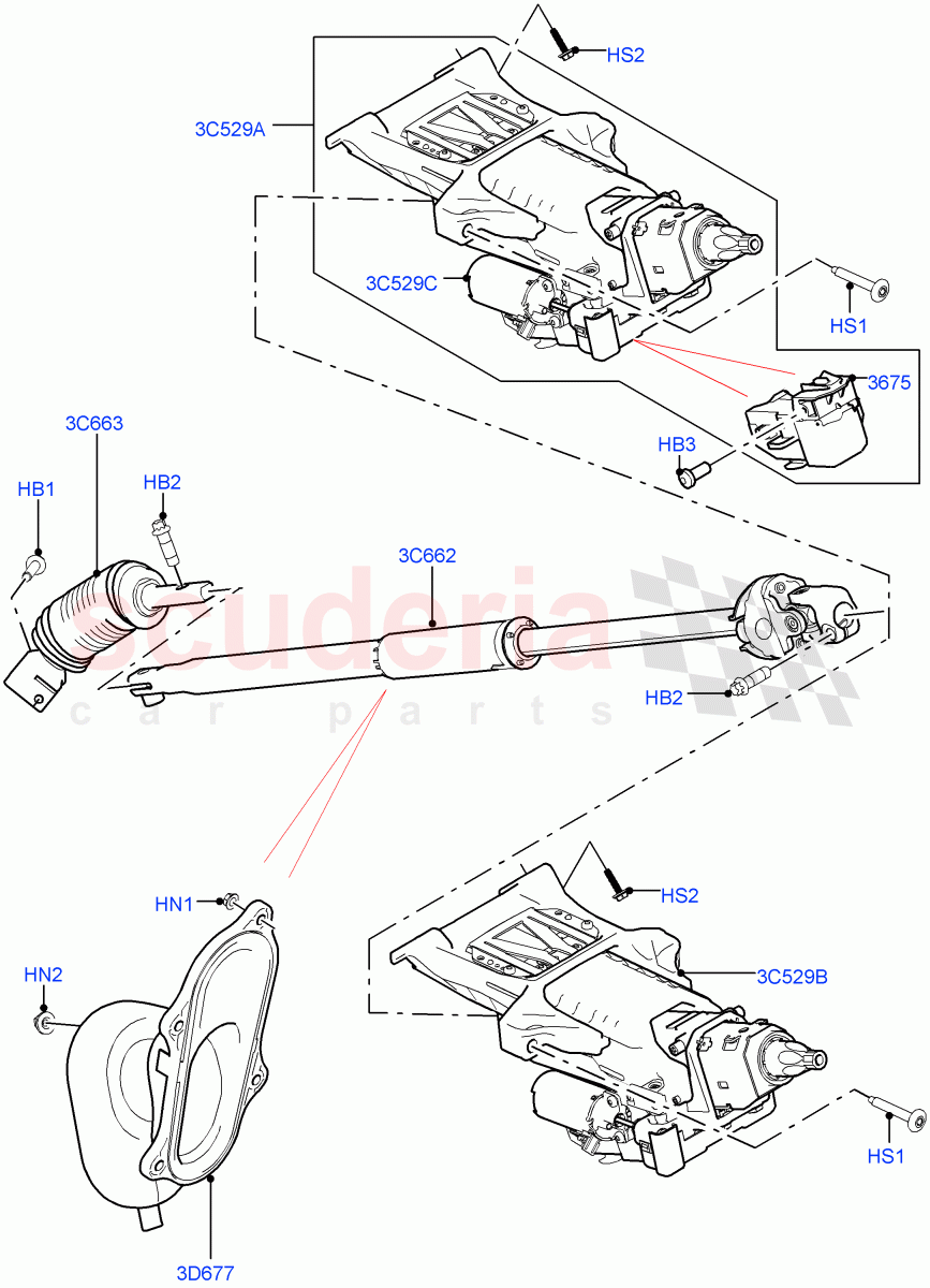 Steering Column (Nitra Plant Build) ((V) FROMK2000001) of Land Rover Land Rover Discovery 5 (2017+) [3.0 DOHC GDI SC V6 Petrol]
