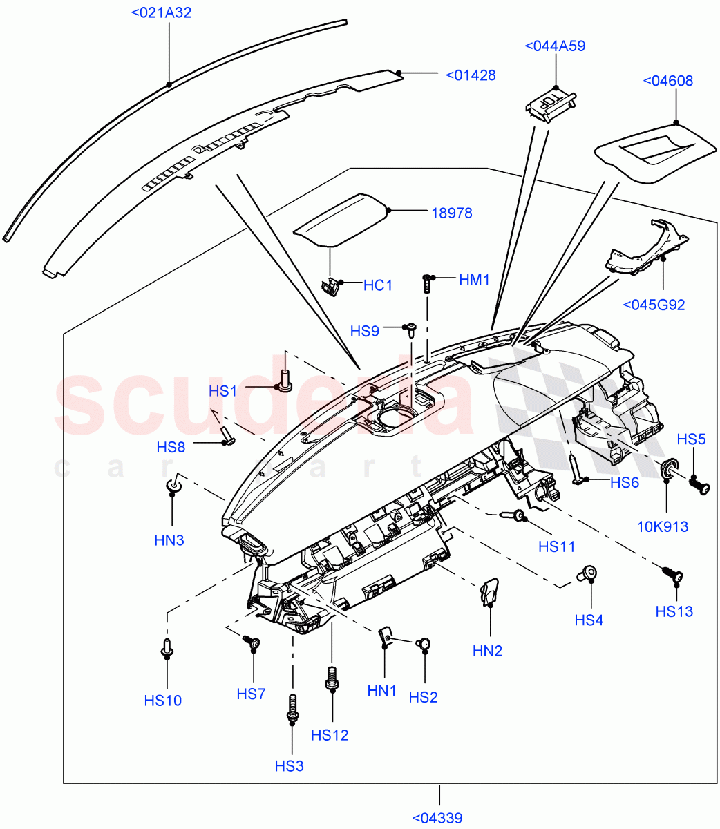 Instrument Panel(Upper, External)(Halewood (UK),Head Up Display)((V)FROMFH000001) of Land Rover Land Rover Range Rover Evoque (2012-2018) [2.0 Turbo Petrol AJ200P]