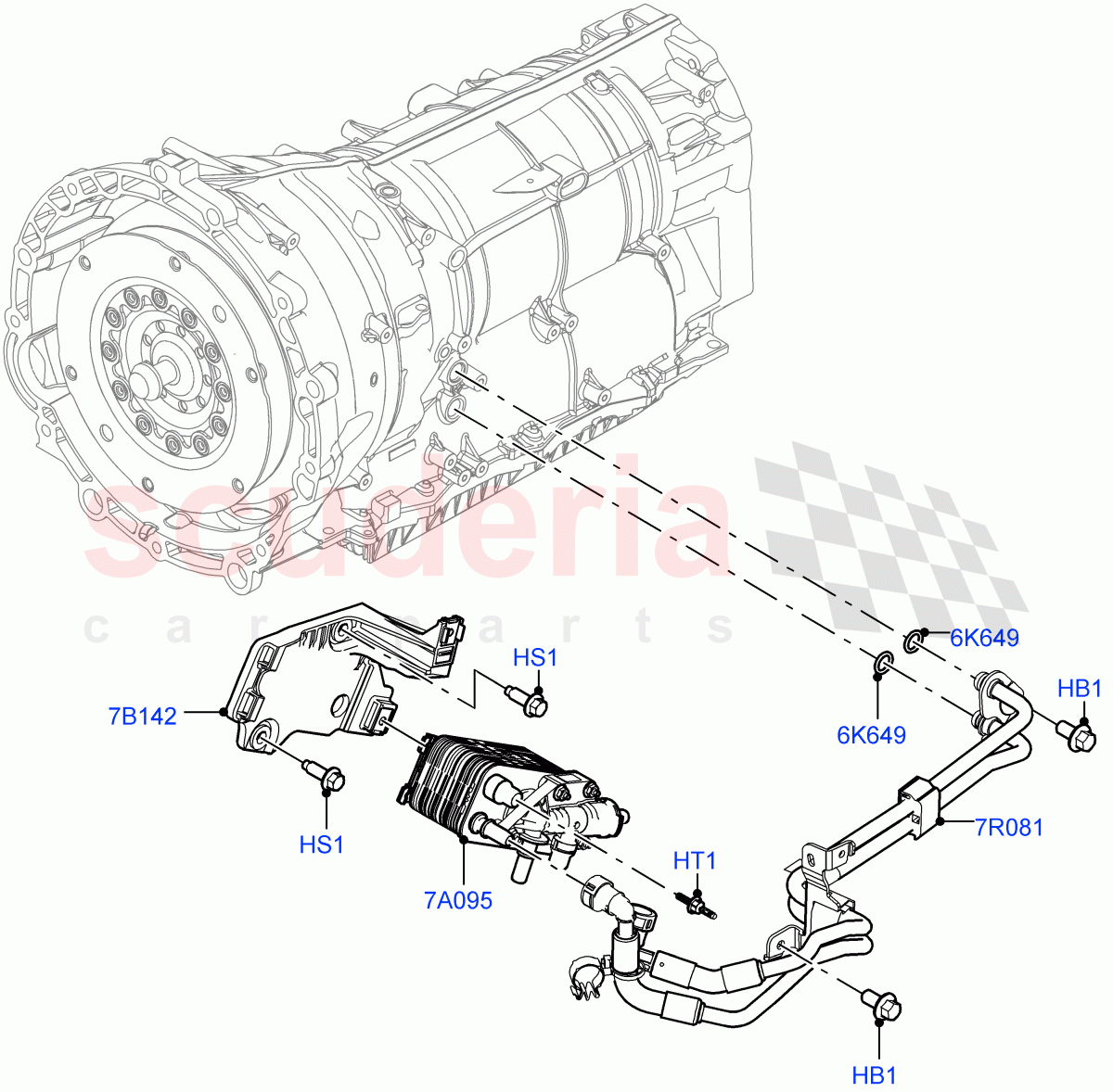 Transmission Cooling Systems (3.0L AJ20D6 Diesel High, 8 Speed Auto Trans ZF 8HP76, 3.0L AJ20P6 Petrol High, 3.0L AJ20P6 Petrol PHEV) of Land Rover Land Rover Range Rover (2022+) [4.4 V8 Turbo Petrol NC10]