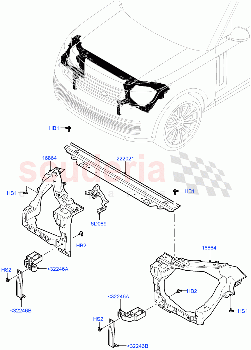 Front Panels, Aprons & Side Members (Front Panel) of Land Rover Land Rover Range Rover (2022+) [3.0 I6 Turbo Petrol AJ20P6]