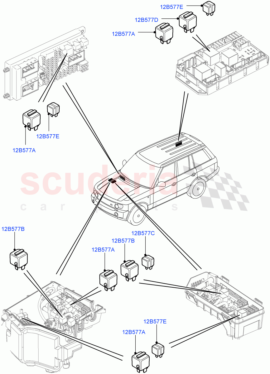 Relays((V)FROMAA000001) of Land Rover Land Rover Range Rover (2010-2012) [3.6 V8 32V DOHC EFI Diesel]