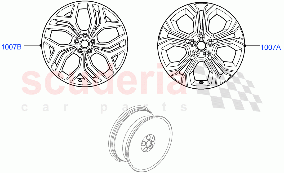 Spare Wheel(Changsu (China),18" Full Size Spare Wheel,20" Full Size Spare Wheel,With Conventional Alloy Spare Wheel) of Land Rover Land Rover Range Rover Evoque (2019+) [2.0 Turbo Diesel AJ21D4]