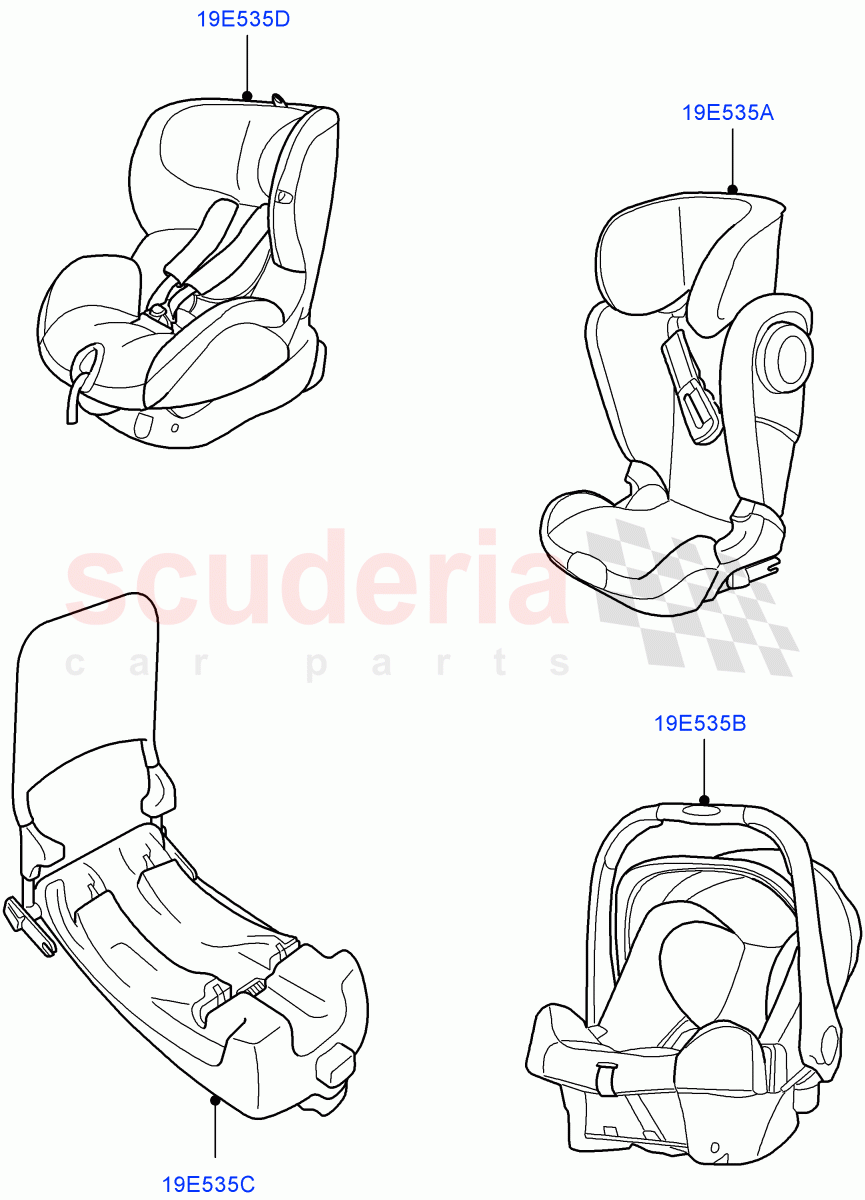 Child Seating(Nitra Plant Build, Solihull Plant Build) of Land Rover Land Rover Discovery 5 (2017+) [3.0 Diesel 24V DOHC TC]