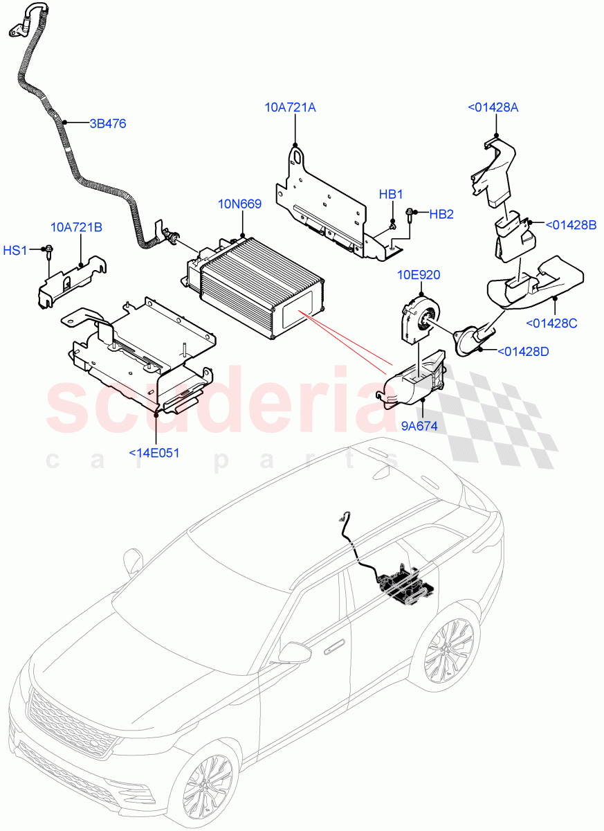 Hybrid Electrical Modules(MHEV Battery, Duct, Fan)(Electric Engine Battery-MHEV)((V)FROMMA000001) of Land Rover Land Rover Range Rover Velar (2017+) [5.0 OHC SGDI SC V8 Petrol]