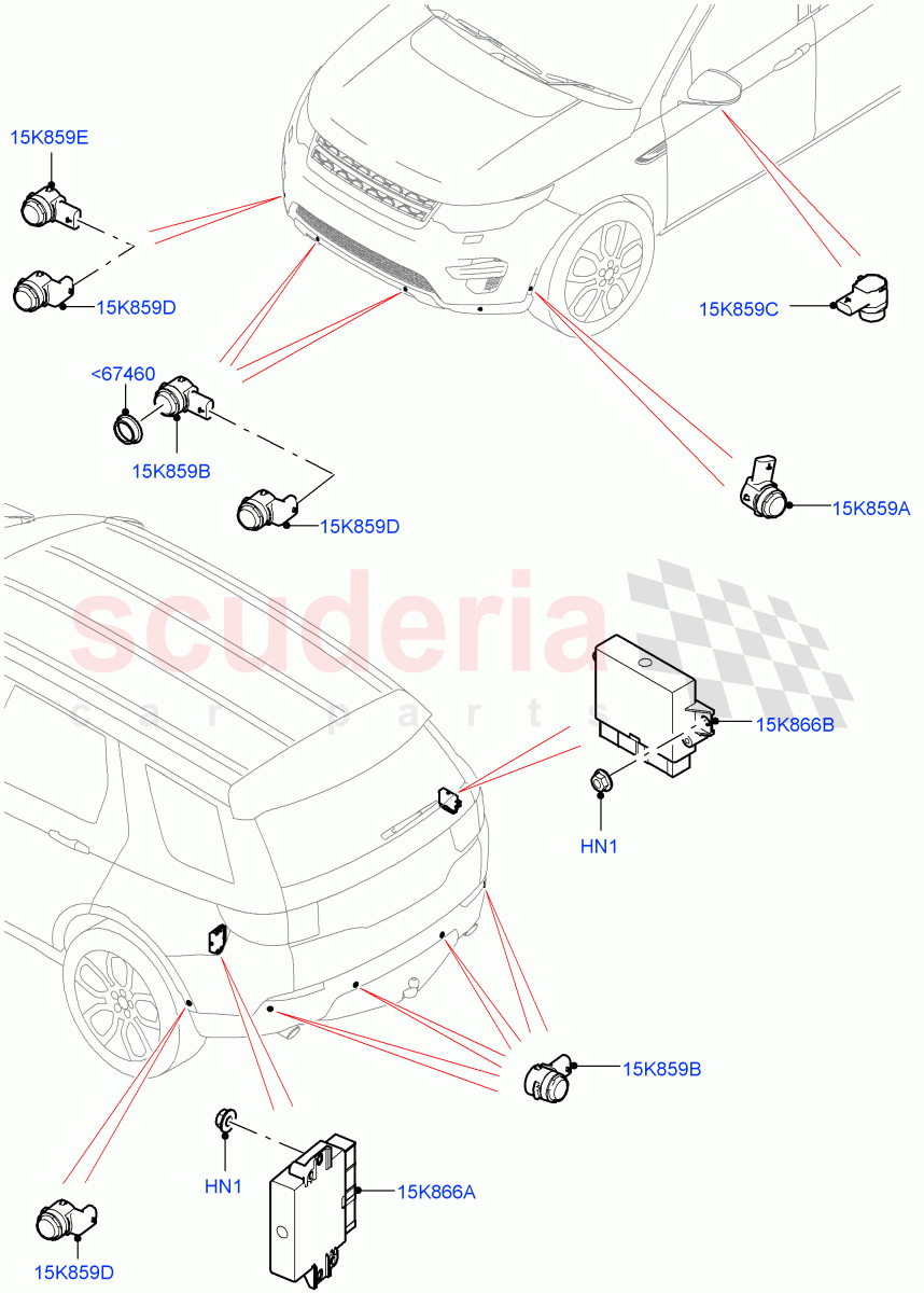 Parking Distance Control (Halewood (UK)) ((V) TOKH999999) of Land Rover Land Rover Discovery Sport (2015+) [2.0 Turbo Petrol GTDI]