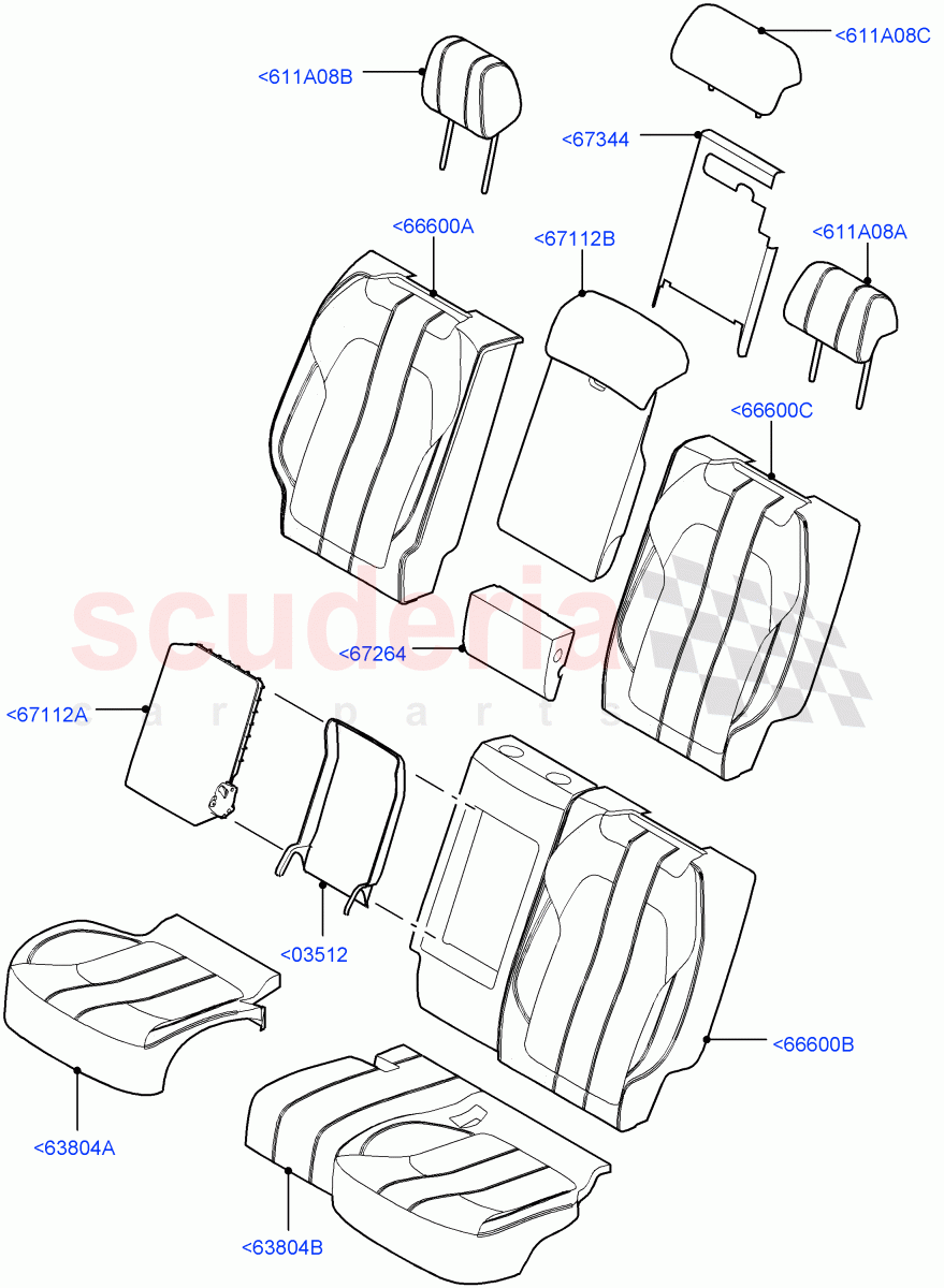 Rear Seat Covers(Taurus Leather/PVC (M-L),Version - Core,Non SVR) of Land Rover Land Rover Range Rover Sport (2014+) [2.0 Turbo Diesel]