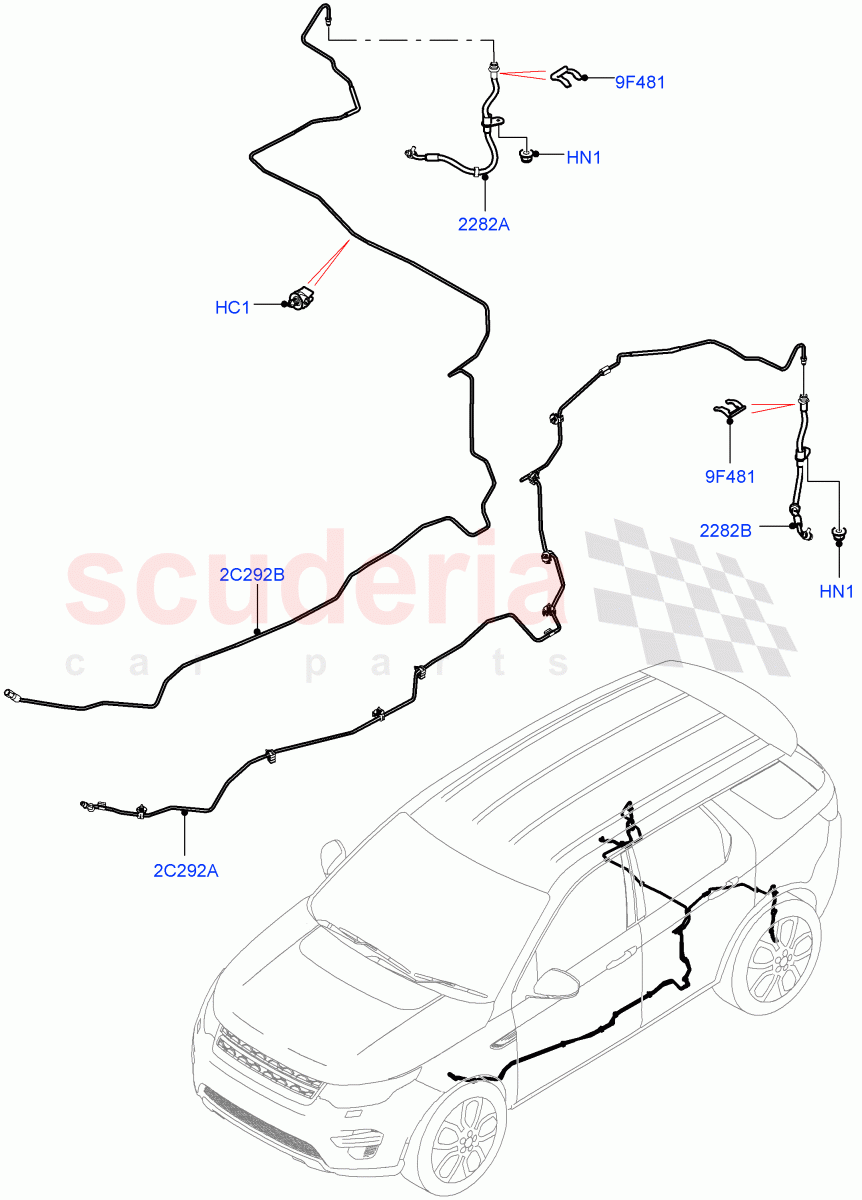 Rear Brake Pipes (Halewood (UK)) ((V) FROMLH000001) of Land Rover Land Rover Discovery Sport (2015+) [2.0 Turbo Petrol GTDI]