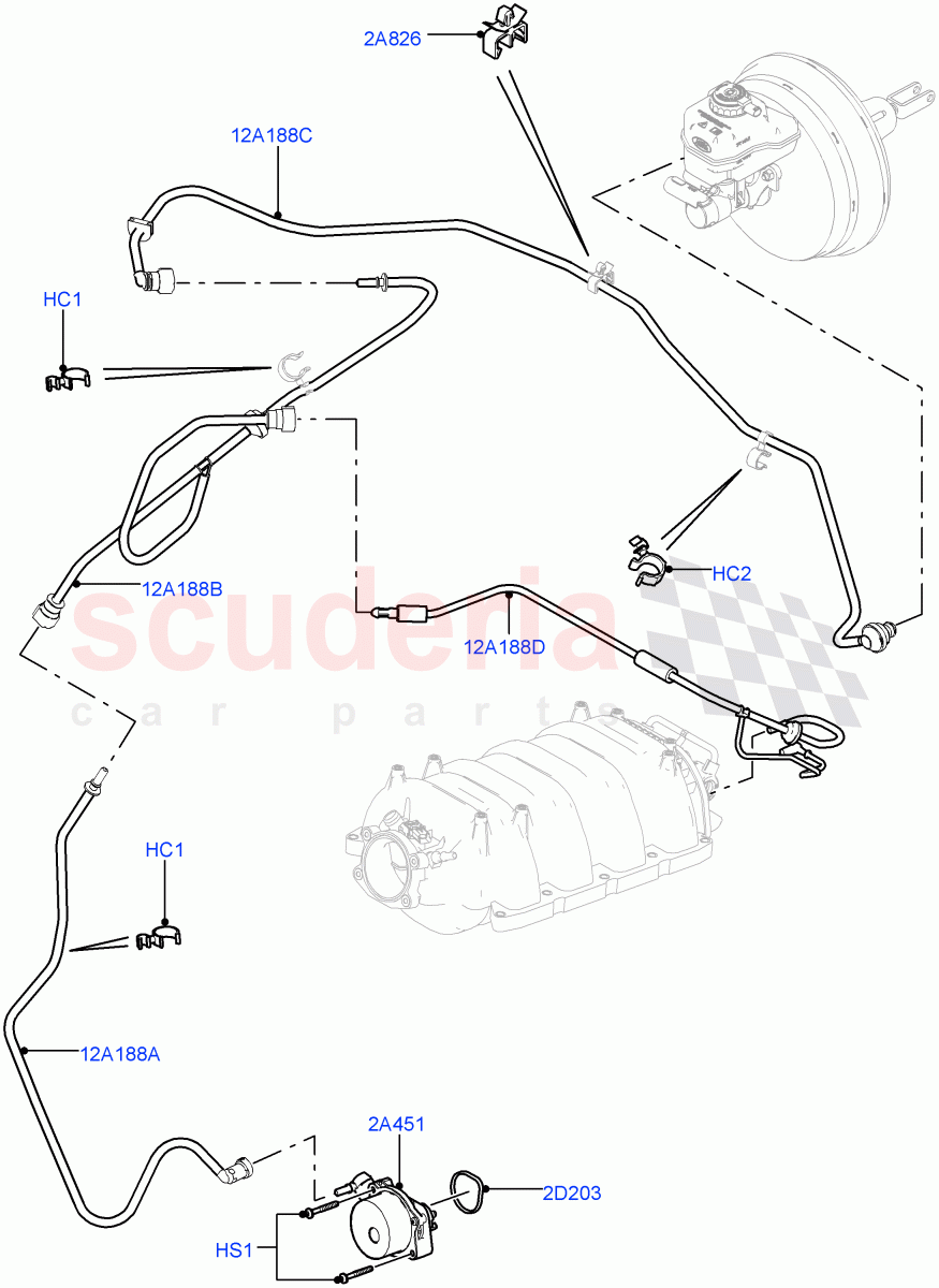 Vacuum Control And Air Injection (5.0L OHC SGDI NA V8 Petrol - AJ133, LHD) ((V) TOGA999999) of Land Rover Land Rover Range Rover (2012-2021) [5.0 OHC SGDI NA V8 Petrol]