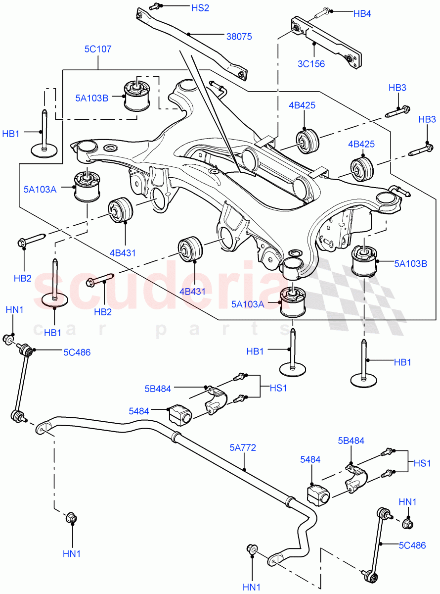 Rear Cross Member & Stabilizer Bar (Changsu (China)) ((V) FROMEG000001) of Land Rover Land Rover Range Rover Evoque (2012-2018) [2.0 Turbo Diesel]