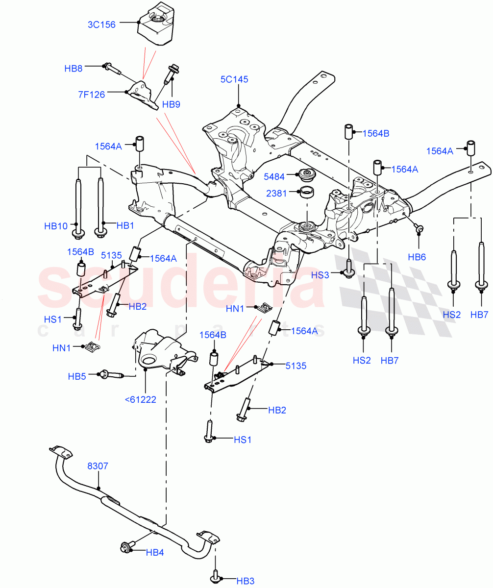Front Cross Member & Stabilizer Bar of Land Rover Land Rover Range Rover Sport (2014+) [4.4 DOHC Diesel V8 DITC]