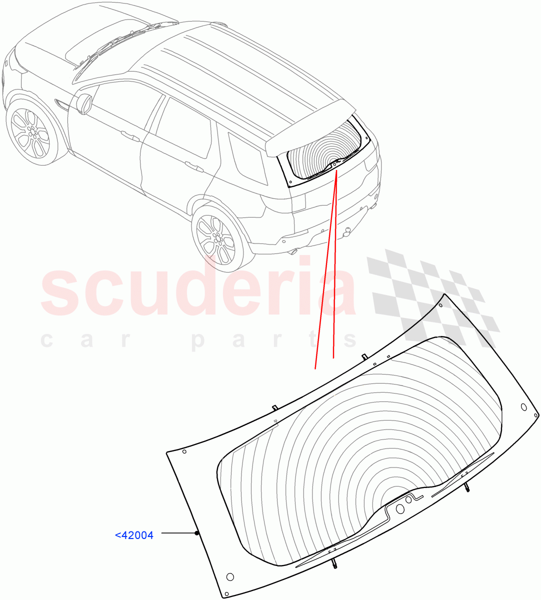 Back Window Glass (Itatiaia (Brazil)) ((V) FROMGT000001) of Land Rover Land Rover Discovery Sport (2015+) [2.0 Turbo Petrol GTDI]
