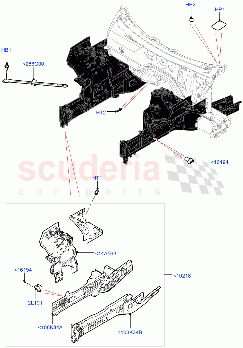 Front Panels, Aprons & Side Members(Solihull Plant Build, Reinforcement - Member)((V)FROMHA000001) of Land Rover Land Rover Discovery 5 (2017+) [3.0 I6 Turbo Diesel AJ20D6]