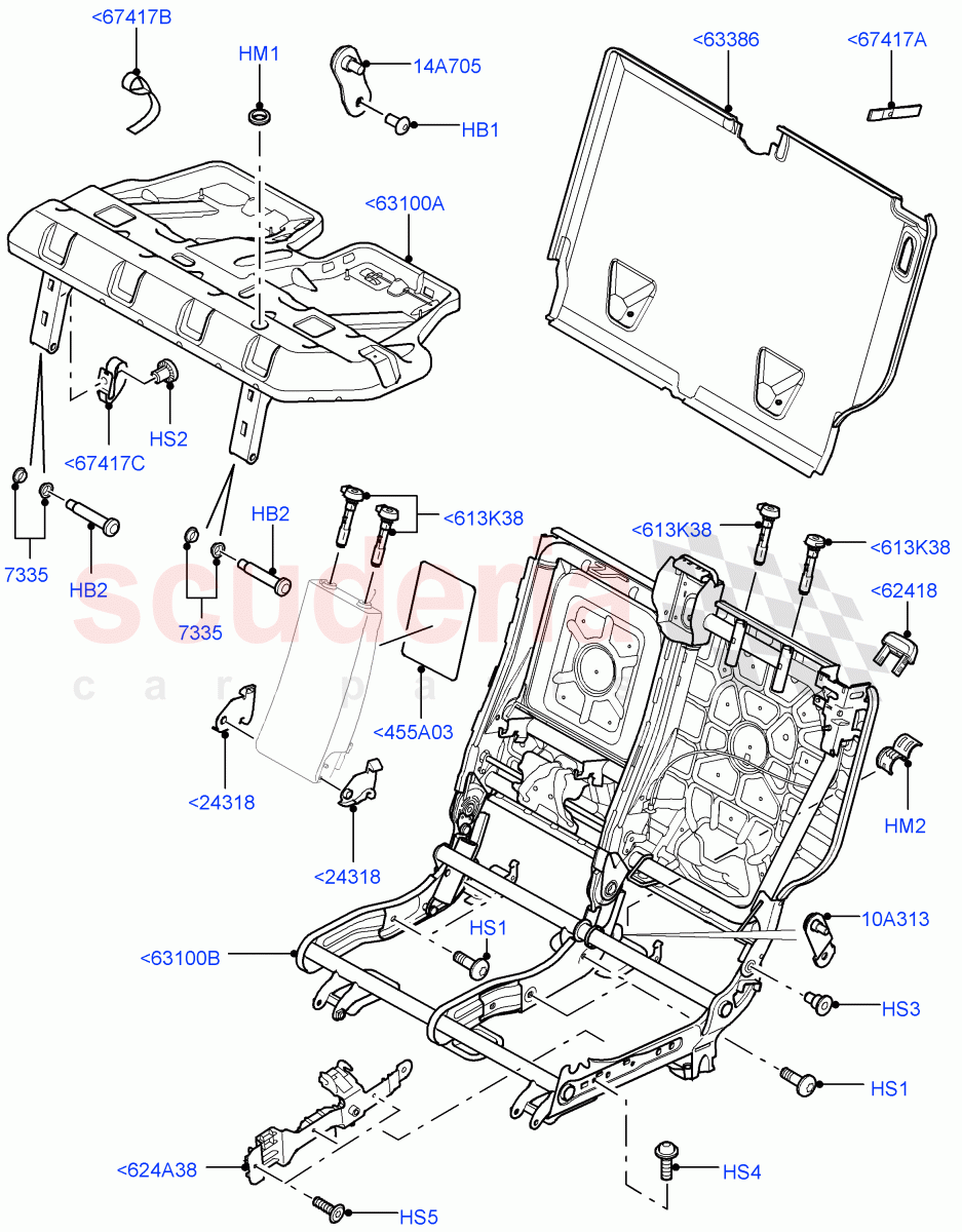 Rear Seat Frame ((V) FROMAA000001) of Land Rover Land Rover Range Rover Sport (2010-2013) [3.0 Diesel 24V DOHC TC]