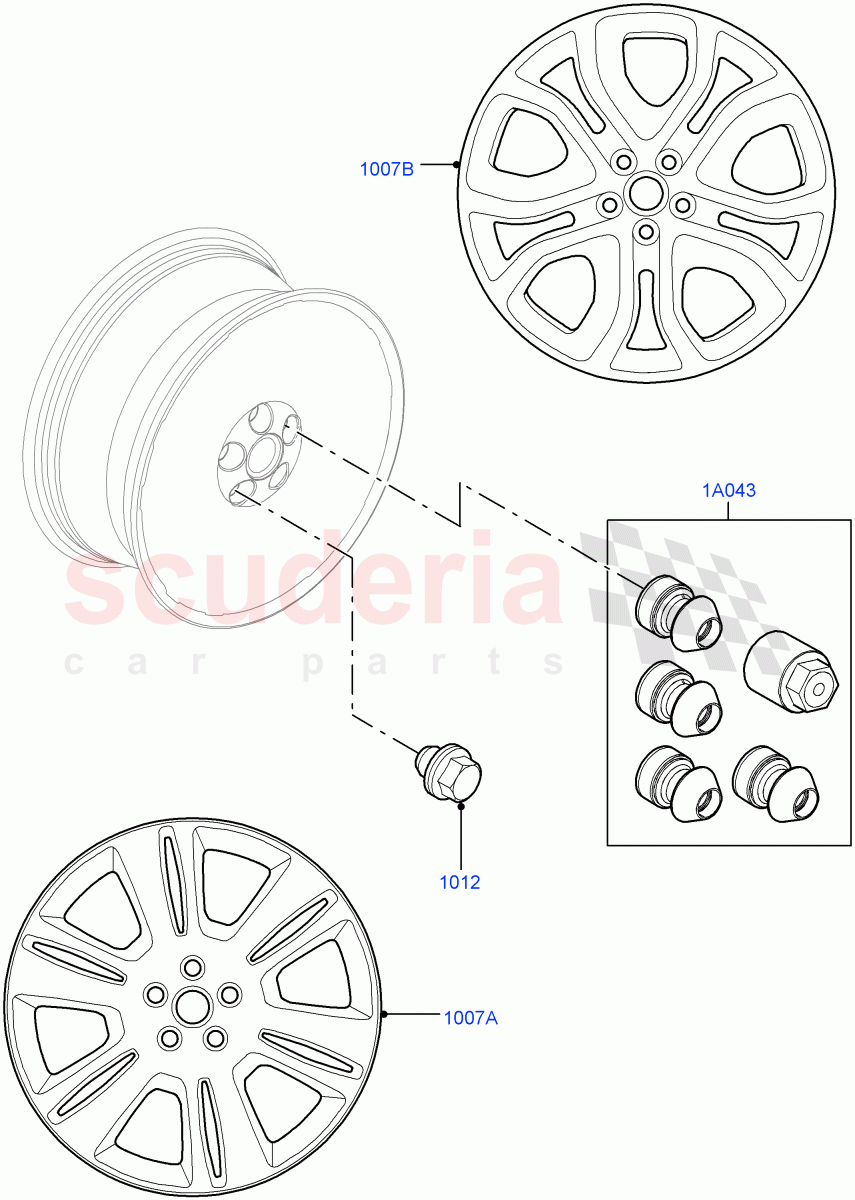 Accessory Wheels (Accessory) (Halewood (UK), Itatiaia (Brazil)) of Land Rover Land Rover Discovery Sport (2015+) [1.5 I3 Turbo Petrol AJ20P3]