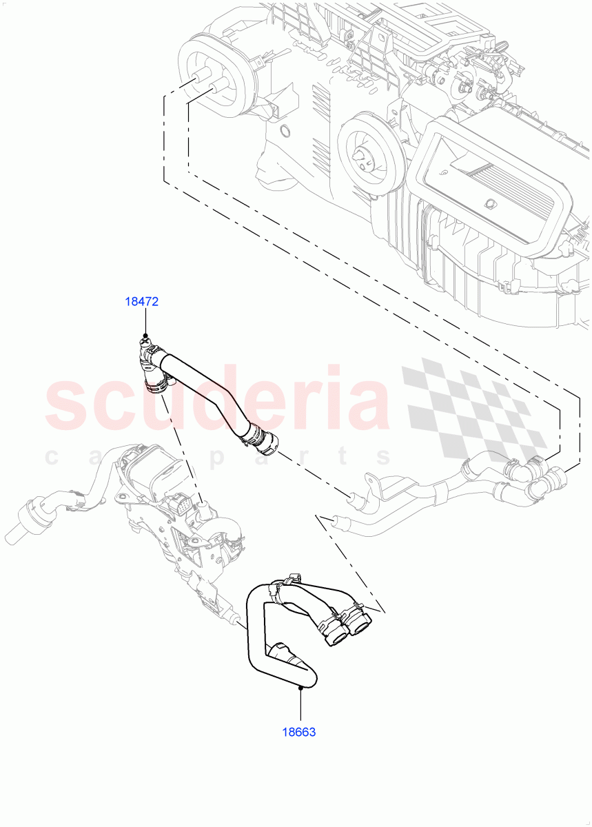 Heater Hoses(Front)(4.4L DOHC DITC V8 Diesel,With Fuel Fired Heater)((V)FROMKA000001) of Land Rover Land Rover Range Rover Sport (2014+) [5.0 OHC SGDI SC V8 Petrol]