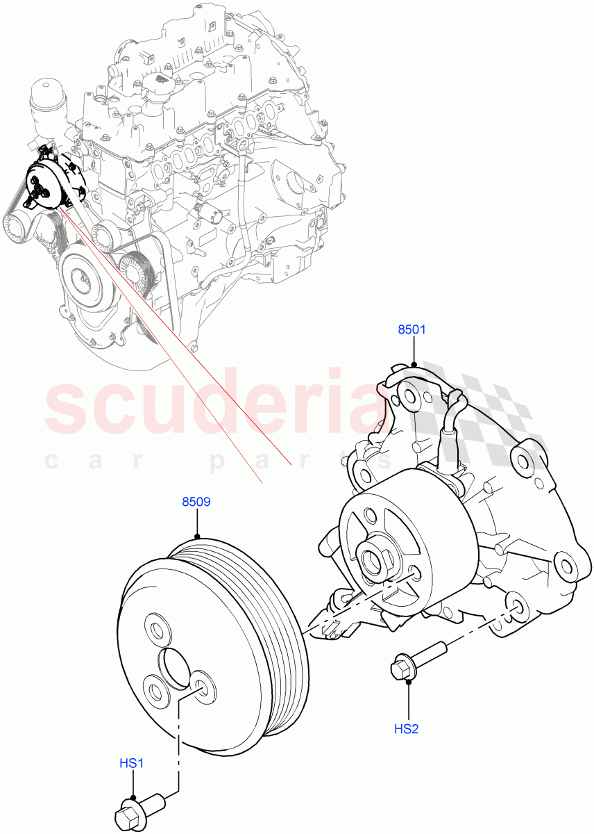 Water Pump (Main Unit) (2.0L I4 DSL MID DOHC AJ200, 2.0L I4 DSL HIGH DOHC AJ200) of Land Rover Land Rover Range Rover Velar (2017+) [2.0 Turbo Diesel]