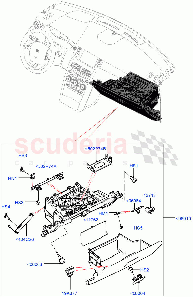 Glove Box(Itatiaia (Brazil))((V)FROMGT000001) of Land Rover Land Rover Discovery Sport (2015+) [2.0 Turbo Petrol AJ200P]