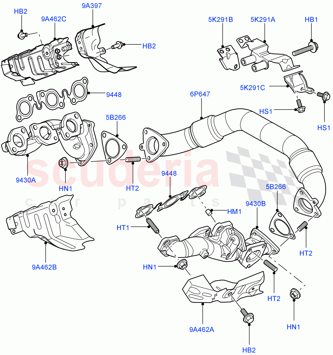 Exhaust Manifold (Lion Diesel 2.7 V6 (140KW)) ((V) FROMAA000001) of Land Rover Land Rover Discovery 4 (2010-2016) [2.7 Diesel V6]