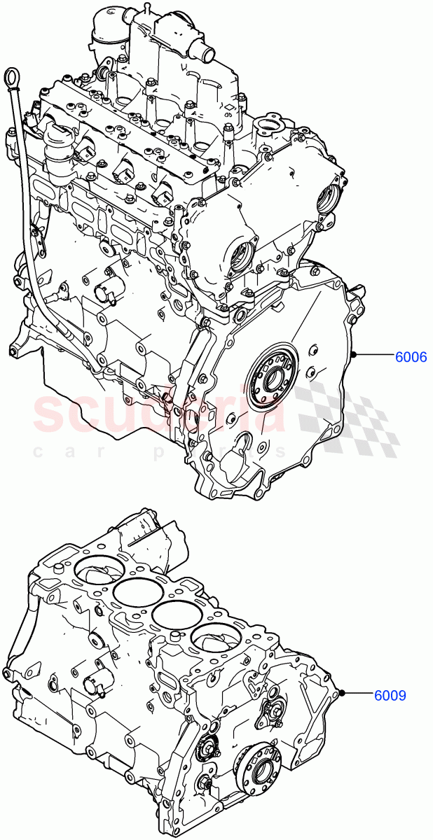 Service Engine And Short Block (2.0L I4 Mid DOHC AJ200 Petrol, Itatiaia (Brazil), 2.0L I4 Mid AJ200 Petrol E100) ((V) FROMJT000001) of Land Rover Land Rover Discovery Sport (2015+) [2.0 Turbo Petrol AJ200P]