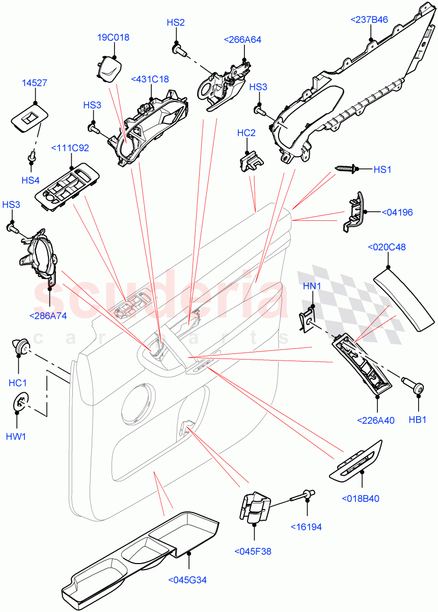 Front Door Trim Installation (Halewood (UK)) ((V) FROMLH000001) of Land Rover Land Rover Discovery Sport (2015+) [2.0 Turbo Diesel AJ21D4]