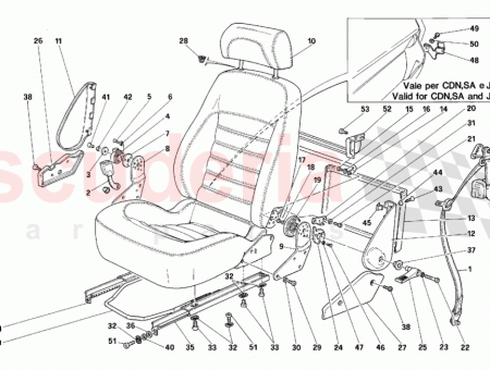 Photo of R H seat with guides…