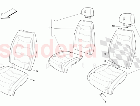 Photo of RH REAR SEAT BACKREST COVER Drilled Leather lining…