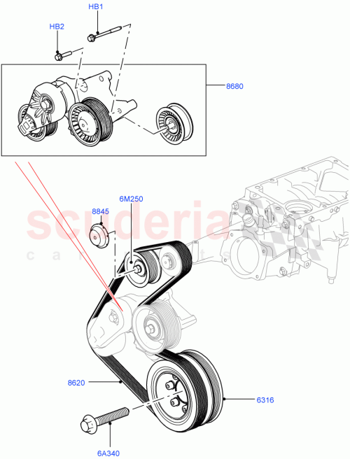 Part Diagram for Land Rover LR091612