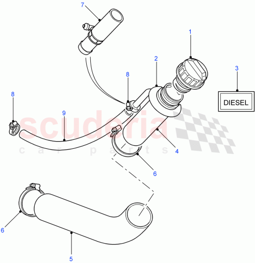 Part Diagram for Land Rover WLH500100