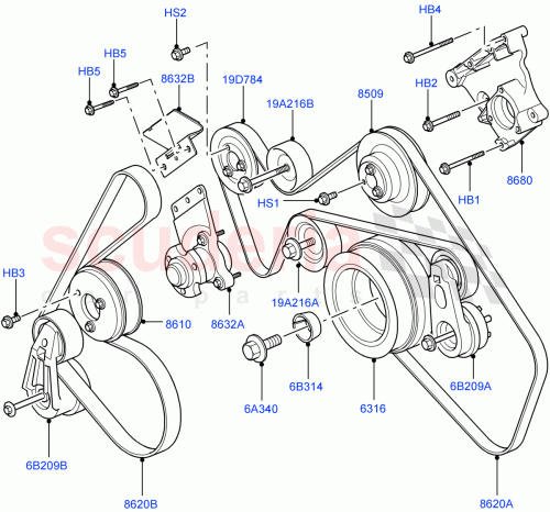 Part Diagram for Land Rover PQS500241