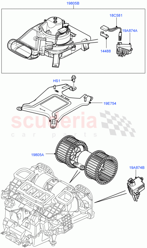 Part Diagram for Land Rover JHA500011