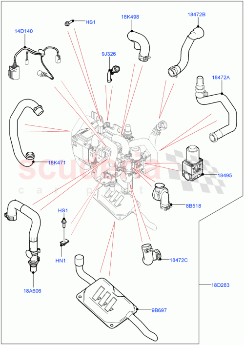 Part Diagram for Land Rover LR141621