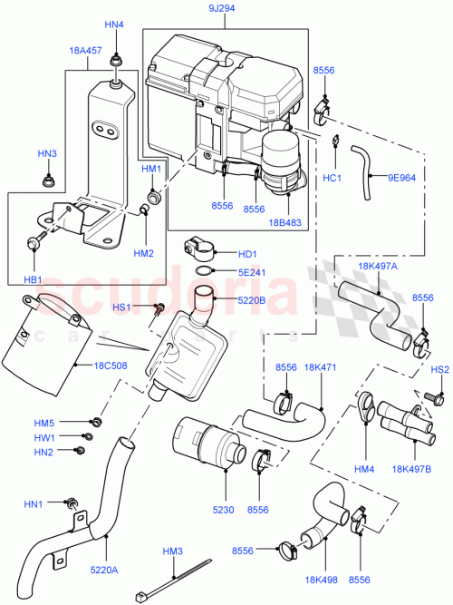 Part Diagram for Land Rover JEV000040